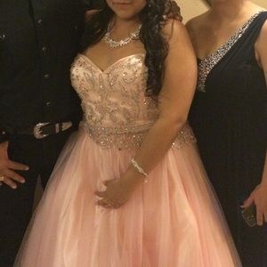 Light Peachy Pink Quinceañera Dress